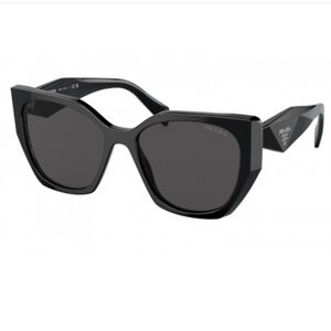 Prada SPR 19Z Black Large Cat Eye Sunglasses